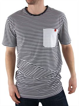 Beck and Hersey Navy Port Striped T-Shirt