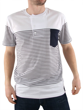 Beck and Hersey White Buoy Button T-Shirt