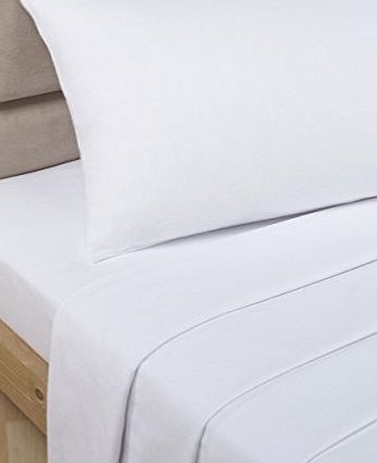 Bedding Heaven 2 6`` Percale 180 Thread Count Fitted Sheet. WHITE. Ideal for Bunk Bed, Small Single and Caravan Bed.