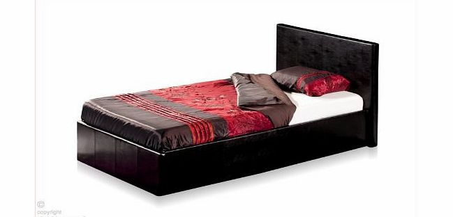 bedsandbeds 3ft Brown Single Gas Lift Up Ottoman Storage Bed