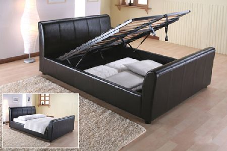 Bedworld Discount Boston Faux Leather Ottoman Bed Frame Double 135cm