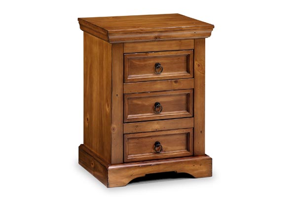 Colonial 3 Drawer Bedside