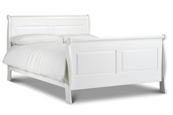 Cordoba White Sleigh Bed Kingsize 150cm