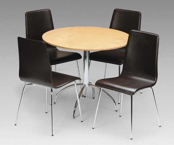 Mandy Dining Table with Leather Upholstery Chairs
