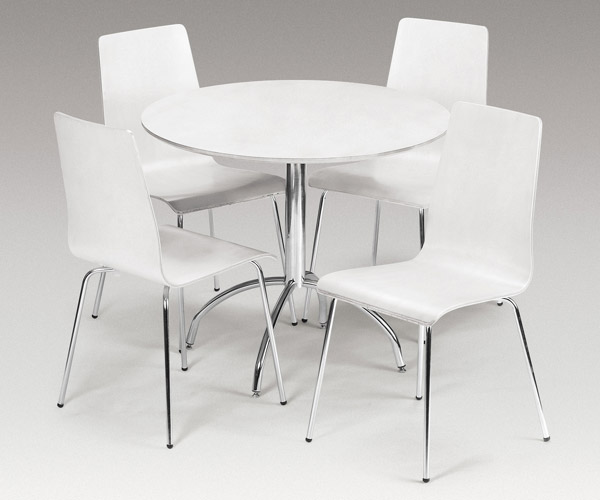 Mandy Dining Table with White Lacquer Chairs