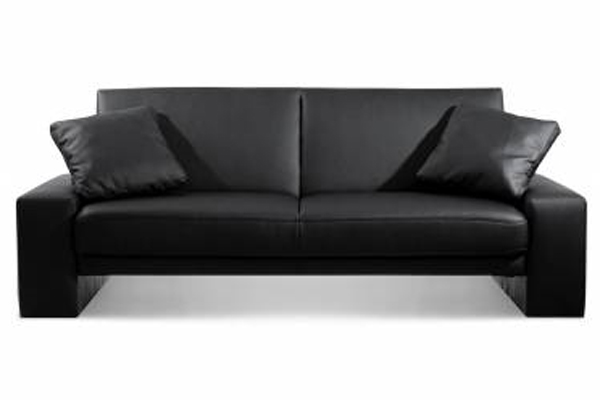 Bedworld Discount Supra Black Faux Leather Sofa Bed