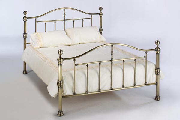 Victoria Antique Brass Metal Bed Frame Kingsize
