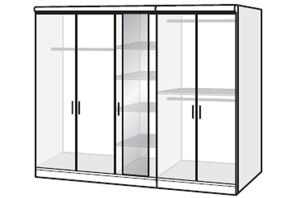 Bedworld Furniture Manhattan Range - Wardrobe - 5 Drawers (1 Mirror