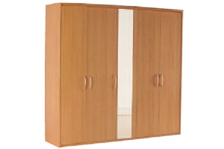 Solent Range - Wardrobe - 5 Door (1 Mirror Door)