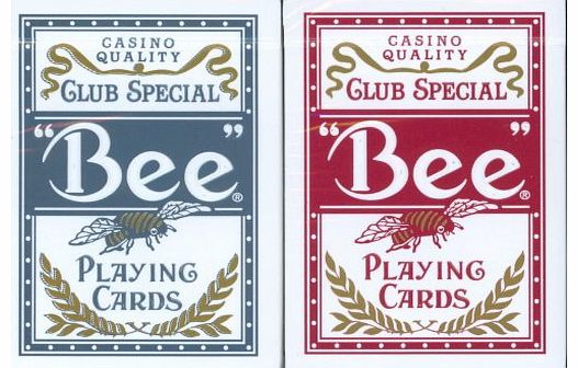 bee 2 PACK BEE PLAYING CARDS 1 BLUE SET & 1 RED SET