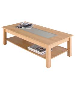 Beech and Milky Glass Coffee Table