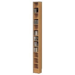 Beech Effect Library Bookcases CD Tower - Beech
