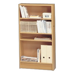 Beech Effect Library Bookcases Low Narrow