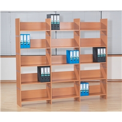 Beech Five-Shelf Triple Bookcase Size (WxDxH):