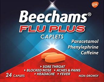 Beechams, 2041[^]10033140 Flu Plus Caplets - 24 Pack Paracetamol,
