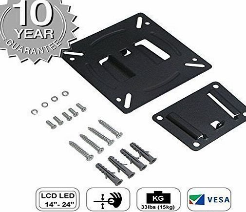 BEIYI F0210 Plana Flat Panel TV Wall Mount Bracket for 14``-24`` TV (Flat 14``-24``; Holds 15kg)