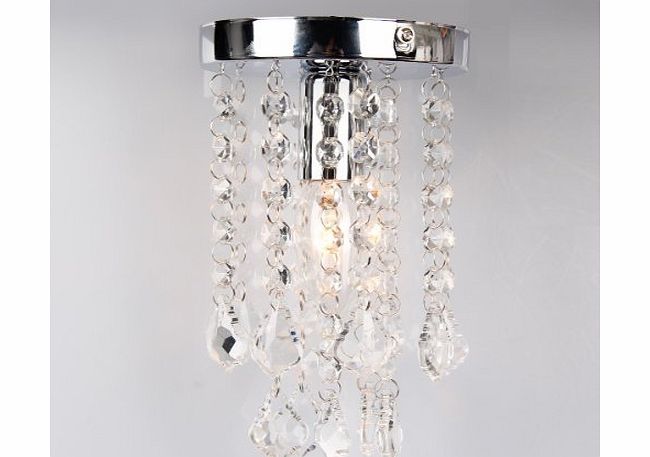 BEIYI R0818 Modern Crystal Droplets Ceiling Pendant Light Silver Chrome Chandelier Fitting