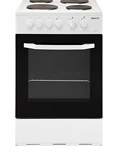BS530 500mm Single Electric Cooker \amp; Grill Sealed Hob White