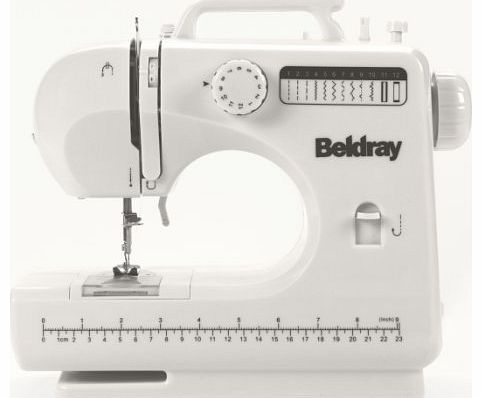 Beldray 12 Stitch Sewing Machine with Accessories, White