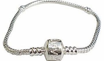 20CM Silver Plated Charm Bracelet, for slide on slide off charms