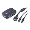 2-Port KVM Switch - Monitor/keyboard/mouse switch - 2 ports external