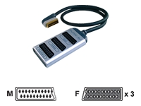 Pure AV Blue Series 3-in-1 SCART Adapter - video / audio splitter