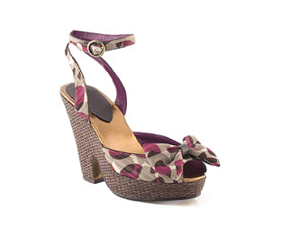Belle and Mimi Bow Trim Wedge Sandal - Sizes 1-2