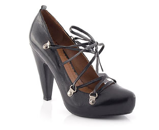 Belle and Mimi Court Shoe With Tie Detail
