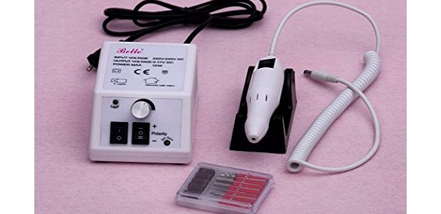 Belle Health Beauty Tools: Belle Electric Nail Drill Manicure Pedicure File Acrylic Kit Set Bits Gel Polish,White,From UK