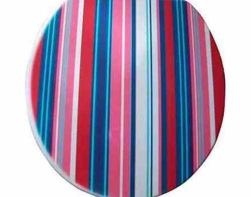 Bemis Stripe Pattern Toilet Seats with Chrome plate Hinges