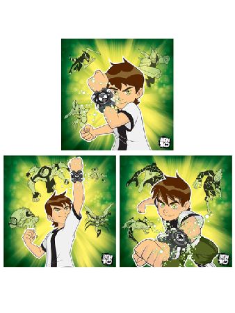 Ben 10 Wall Stickers Art Squares 3 large pieces