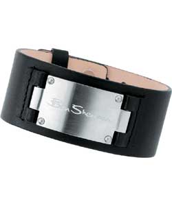 Ben Sherman Black Leather Cuff Bracelet