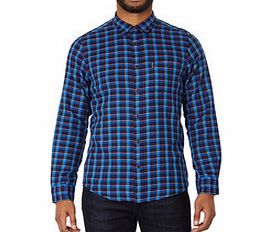 Ben Sherman Blue and black checked pure cotton shirt