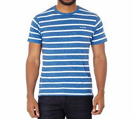 Blue striped cotton blend T-shirt