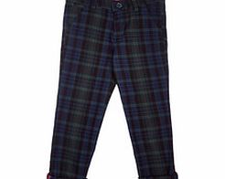 Boys 3-7yrs green tartan trousers