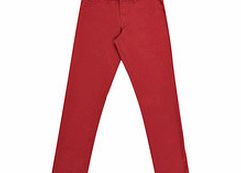 Boys 3-7yrs red pure cotton chinos
