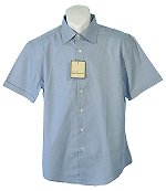 Ben Sherman Pin Stripe Short Sleeve Dress Shirt Blue Size Large