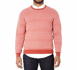 Ben Sherman Red wavy pure cotton knitted jumper