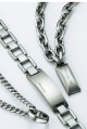 silver square link ID bracelet