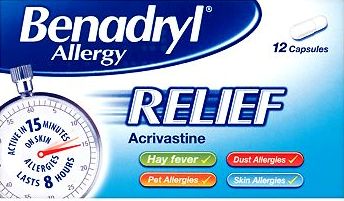 Benadryl, 2041[^]10064507 Allergy Relief - 12 Capsules 10064507