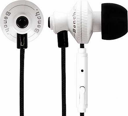 Bench Beat In-Ear Headphones with Mic - White