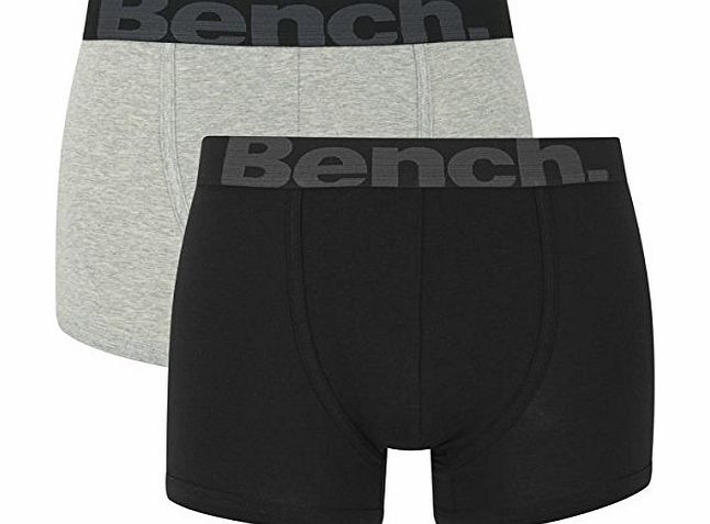 Bench Mens 2 Pack Fashion Trunks - Black/Grey - S