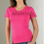 Bench Womens Ready For Anything T-Shirt Fuchsia Rose