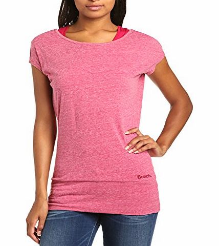 Bench Womens Thenagain B Short Sleeve T-Shirt, Pink (Cerise Marl), Size 12 (Manufacturer Size:Medium)
