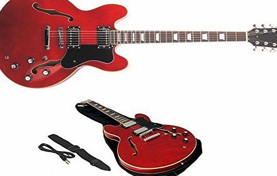 benson  ES Double cutaway semi-acoustic hollow body electric guitar package (cherry red)