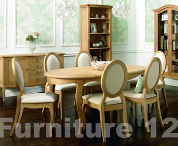 Amore Solid Oak Large Oval 6 Seater Dining Set