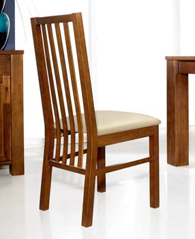 Cuba Acacia Slatted Back Dining Chairs (pair)