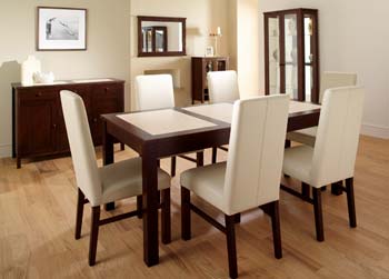 Hudson Dining Set with 6 Leather Chairs