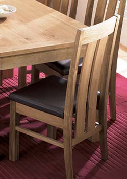 Lyon Oak Slatted Back Dining Chairs (pair)
