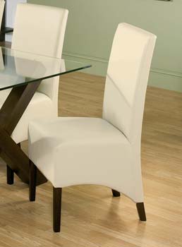 Bentley Designs Lyon Walnut Dining Chairs With Skirt in Ivory